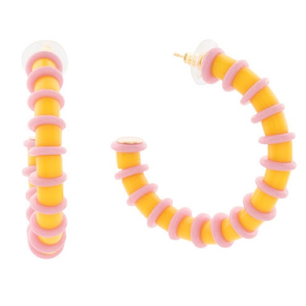 LELE SADOUGHI Gallery Beaded Hoop Earrings Yellow pink